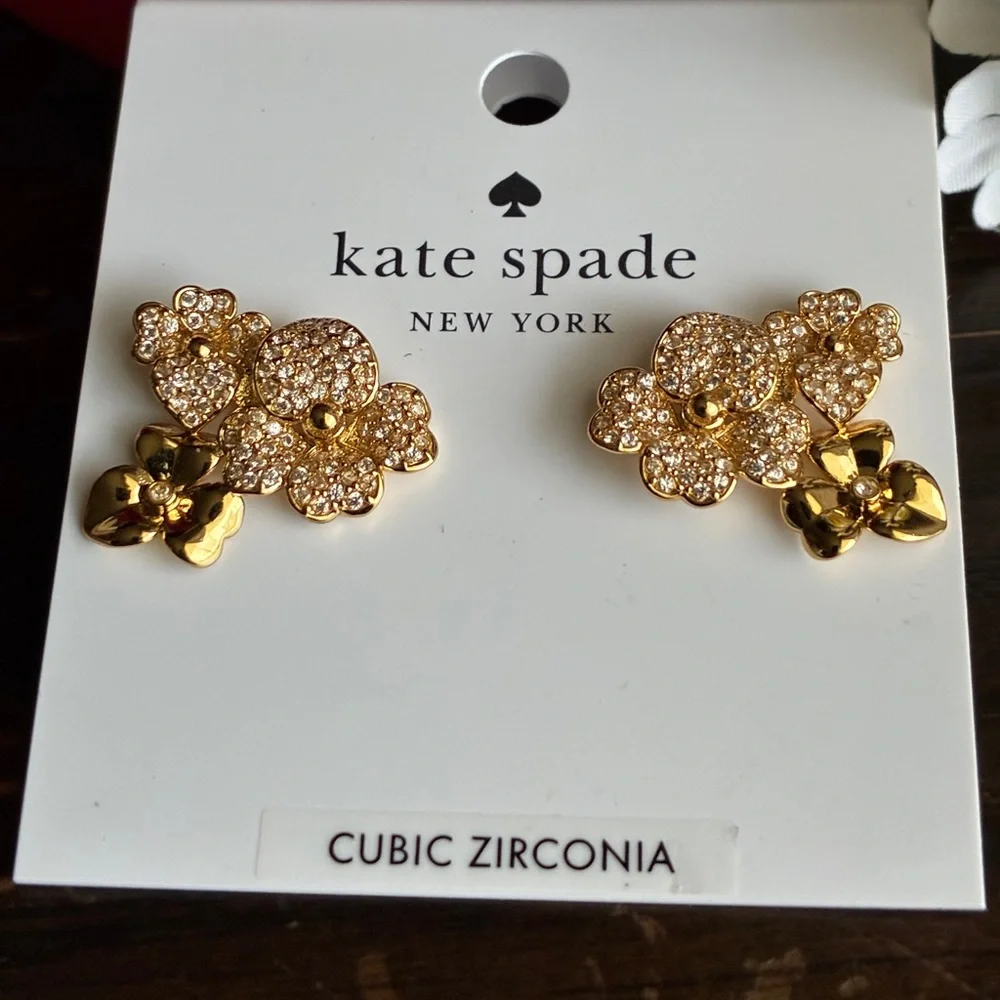 kate spade gold-tone floral cluster stud earrings
